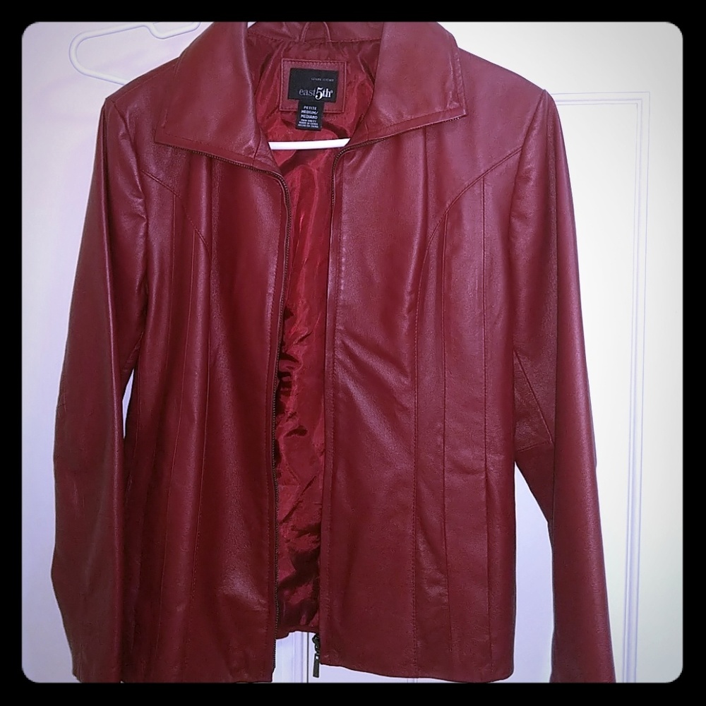 East 5th genuine leather red jacket medium